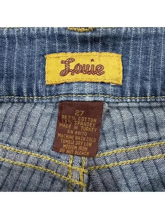 Y2K pinstripe low rise cut off denim shorts Sz. 27 - Picture 5 of 5